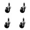 Service Caster 3'' Phenolic Wheel Swivel 1-1/8'' Expanding Stem Caster Set, 4PK SCC-EX20S314-PHR-118-4 - alternate 1